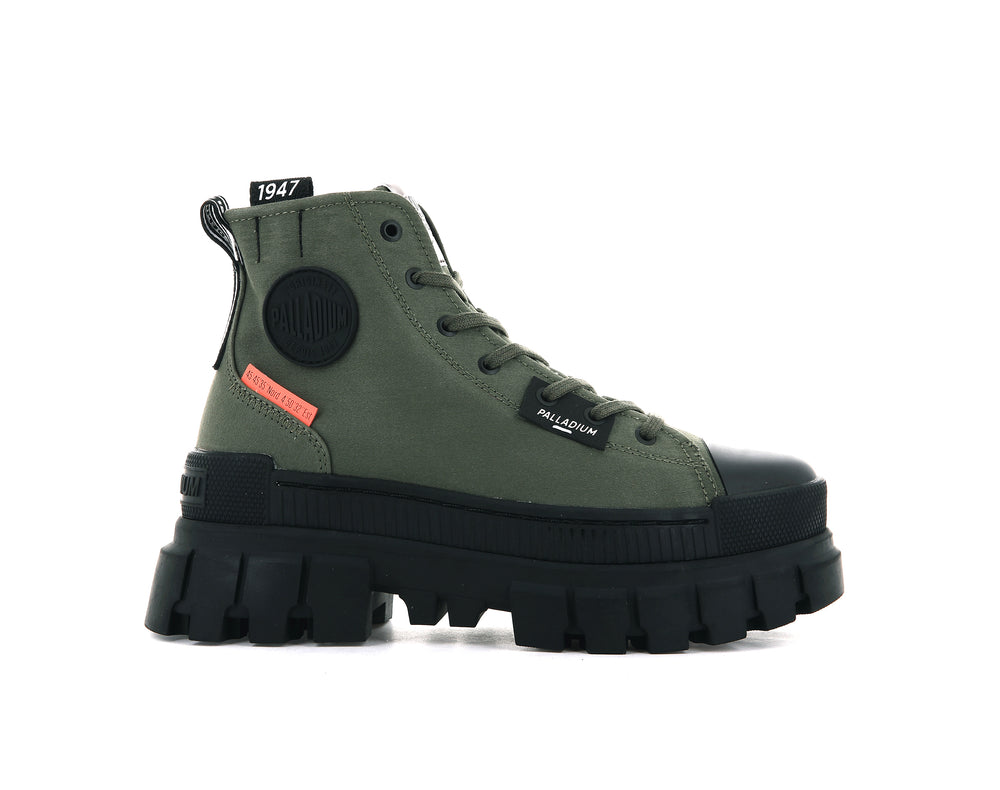 Zapatos Altas Palladium REVOLT HI TX Mujer Verde Oliva | Costa Rica-47136